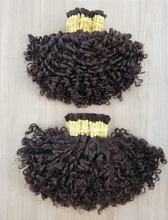 Cabelo humano cacheado Caipira 55cm