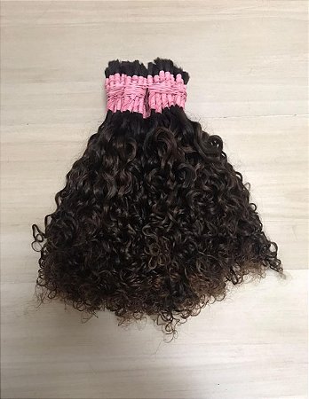Cabelo humano cacheado Caipira 65cm