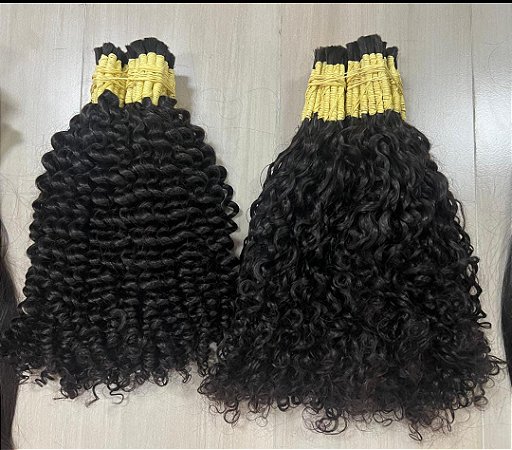 Cabelo humano cacheado Caipira 70cm