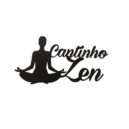 Cantinho Zen Preto Fosco Placa Decorativa em MDF