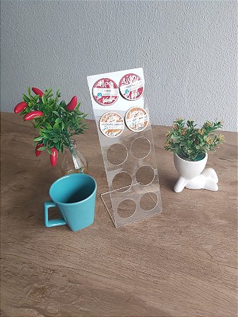 Porta Cápsulas 3 Corações Café - Chá - Cappuccino - Acrílico Transparente de mesa 10 cápsulas