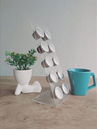 Porta Cápsulas Acrílico Transparente Nespresso 10 cápsulas