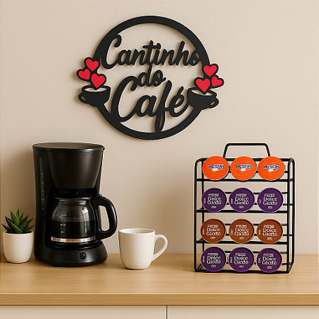 Placa Cantinho do Café Decoração de Mesa ou Parede MDF