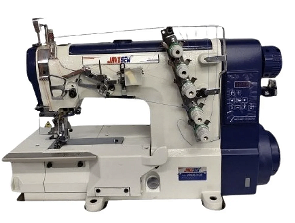 Máquina de Costura Galoneira Base Plana Fechada Direct Drive - c/ 3 Agulhas - Jakesew JS562E-01CB (220v)