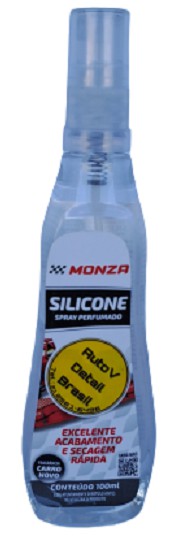 Spray Silicone Monza Perfumado Carro Novo Pérola 100ml
