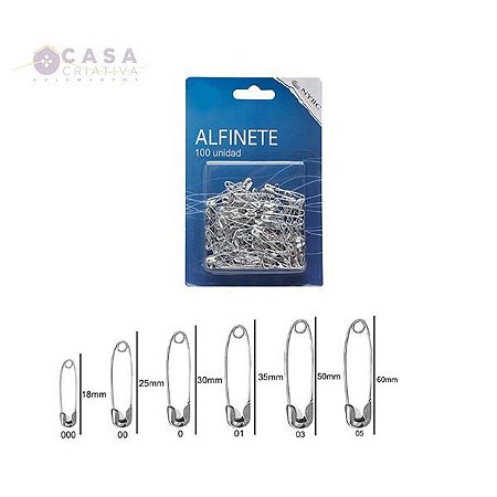 ALFINETE DE SEGURANÇA PRATA - BLISTER C/50 UNID.