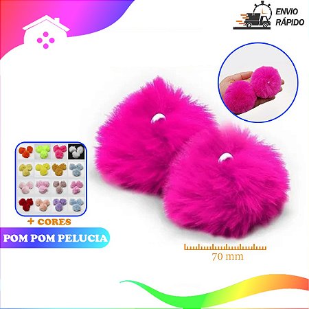 POM POM PELUCIA - 70MM - PCT C/2 UNID.