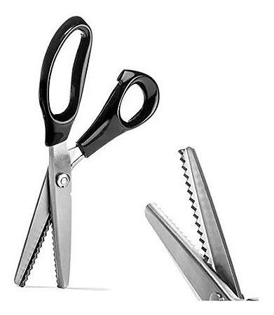 TESOURA DE PICOTAR CORTE PROFISSIONAL ZIG ZAG - TECIDO - PAPEL - SCRAPBOOK