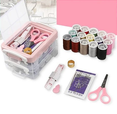 Kit De Costura Maletinha A - 25 Pçs + Maleta Organizadora