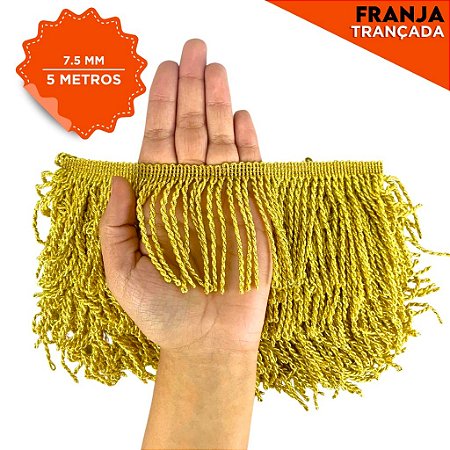 Franja Trançada Passamanaria - 7.5Cm - Rl C/ 5 Mts
