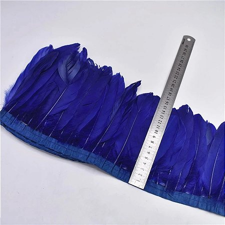 Franja Pena de Ganso em Metro - Rolo C/ 2 Mts Tam:17-18cm - Cor: Marinho
