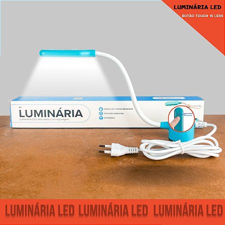 Luminária Touch 15 Led's Haste Bivolt Máquina De Costura