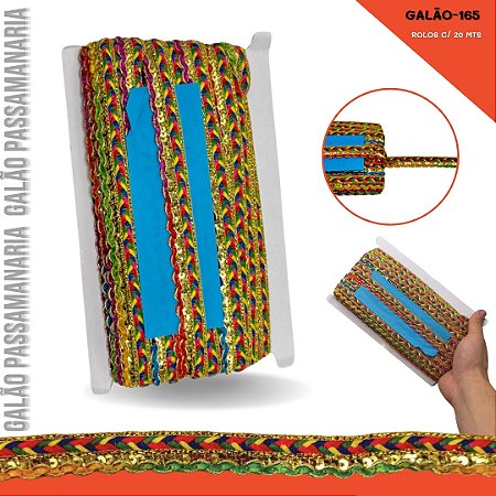 Fita Passamanaria Galao-165  - Tam: 19mm - Rolo C/20 Mts