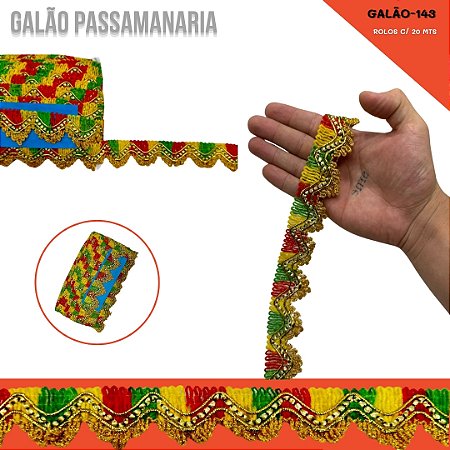 Fita Passamanaria Galao-143  - Tam: 35mm - Rolo C/20 Mts