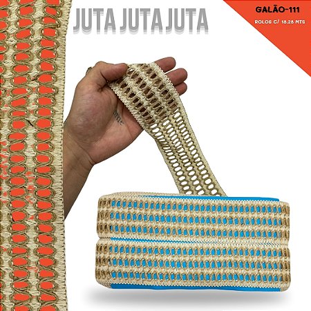 Fita de Juta Passamanaria Galao-111  - Tam: 60mm - Rolo C/18.28 Mts