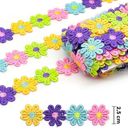 Renda Guipir Florzinha Mix CHL-553 - Rolo c/13.7mts