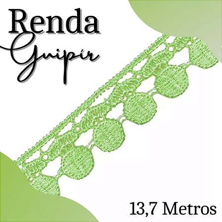 Renda Guipir CHL-005 - 2.0 Cm - Rolo C/13.7 Mts Cor:Verde-Limao