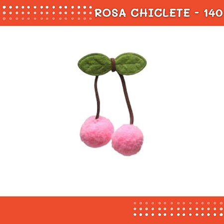 Aplique Pom Pom Cereja - Pacote c/100 unidades - Laços e artesanato COR:ROSA-CHICLETE-140
