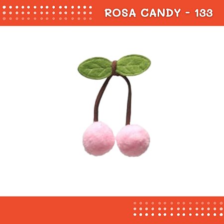 Aplique Pom Pom Cereja - Pacote c/100 unidades - Laços e artesanato COR:ROSA-CANDY-133