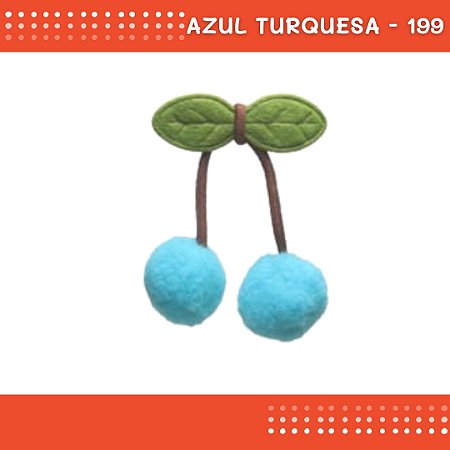 Aplique Pom Pom Cereja - Pacote c/100 unidades - Laços e artesanato COR:AZUL-TURQUESA-199
