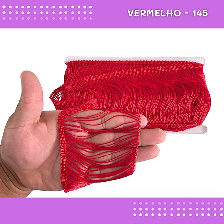 Franja De Tecido Acetinado - 10cm - Grade De Cores - Rolo C/10 Mts Cor:Vermelho-145