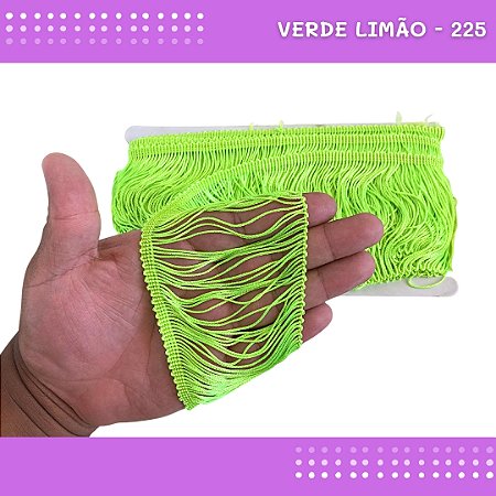 Franja De Tecido Acetinado - 10cm - Grade De Cores - Rolo C/10 Mts Cor:Verde-Limao-225