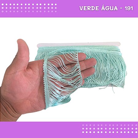 Franja De Tecido Acetinado - 10cm - Grade De Cores - Rolo C/10 Mts Cor:Verde-Agua-191