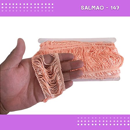 Franja De Tecido Acetinado - 10cm - Grade De Cores - Rolo C/10 Mts Cor:Salmao-147