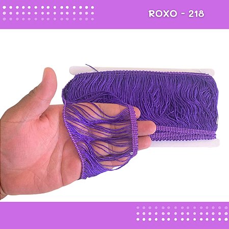 Franja De Tecido Acetinado - 10cm - Grade De Cores - Rolo C/10 Mts Cor:Roxo-218