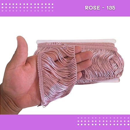 Franja De Tecido Acetinado - 10cm - Grade De Cores - Rolo C/10 Mts Cor:Rose-135