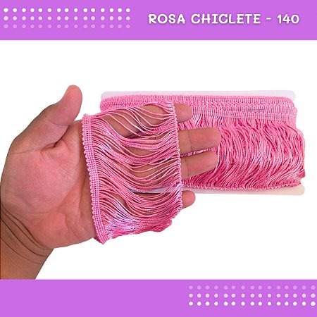 Franja De Tecido Acetinado - 10cm - Grade De Cores - Rolo C/10 Mts Cor:Rosa-Chiclete-140