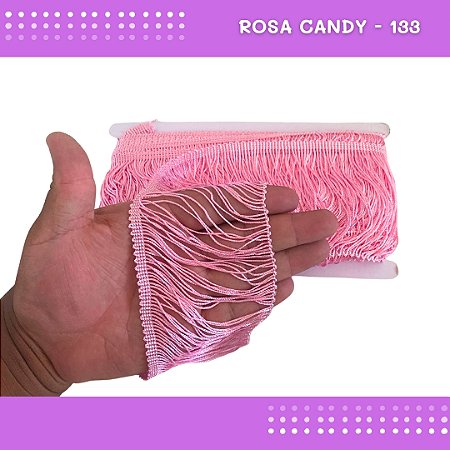 Franja De Tecido Acetinado - 10cm - Grade De Cores - Rolo C/10 Mts Cor:Rosa-Candy-133