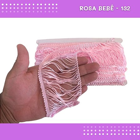 Franja De Tecido Acetinado - 10cm - Grade De Cores - Rolo C/10 Mts Cor:Rosa-Bebe-132