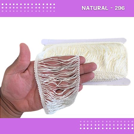 Franja De Tecido Acetinado - 10cm - Grade De Cores - Rolo C/10 Mts Cor:Natural-296