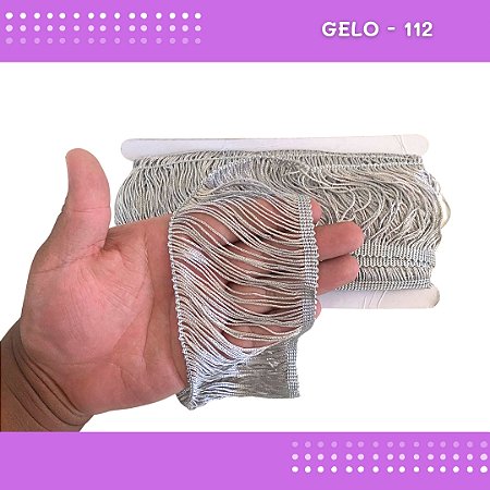 Franja De Tecido Acetinado - 10cm - Grade De Cores - Rolo C/10 Mts Cor:Gelo-112