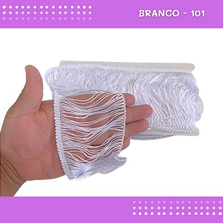 Franja De Tecido Acetinado - 10cm - Grade De Cores - Rolo C/10 Mts Cor:Branco-101
