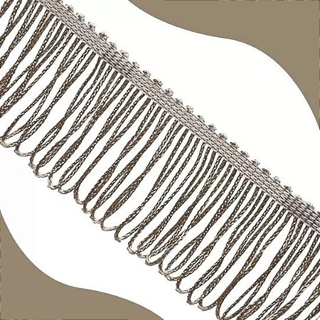 Franja de Tecido Acetinado - 10cm - Grade de Cores - Rolo C/10 Mts COR:BEGE-297