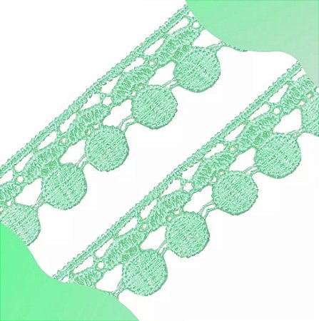 Renda Guipir CHL-005 - 2.0 Cm - Rolo C/13.7 Mts Cor:Verde-Bebe