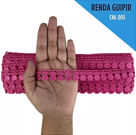 Renda Guipir CHL-005 - 2.0 Cm - Rolo C/13.7 Mts Cor:Pink
