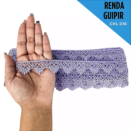 Renda Guipir CHL-016 - 2.5 Cm -  Rolo C/13.7 Mts Cor:Lilas