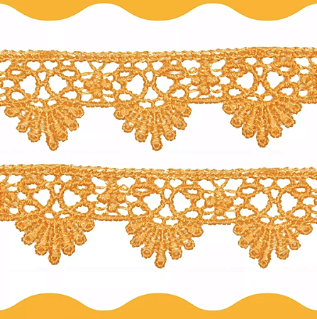 Renda Guipir CHL-016 - 2.5 Cm -  Rolo C/13.7 Mts Cor:Amarelo-Ouro