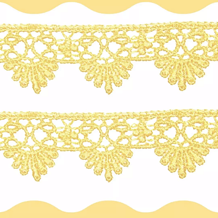 Renda Guipir CHL-016 - 2.5 Cm -  Rolo C/13.7 Mts Cor:Amarelo-Bebe