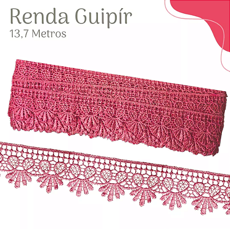 RENDA GUIPIR CHL-109 3.0 CM -  ROLO C/13.7 METROS Cor:Coral