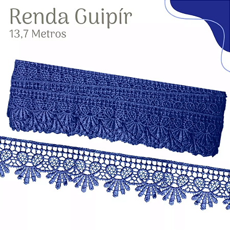 RENDA GUIPIR CHL-109 3.0 CM -  ROLO C/13.7 METROS Cor:Azul-Royal