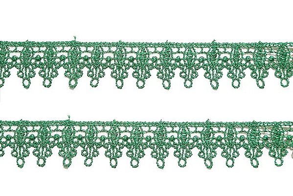 Renda Guipir CHL-120 - 1.5 Cm -  Rolo C/13.7 Metros Cor:Verde-Bandeira