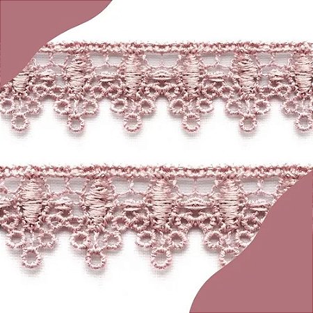 Renda Guipir CHL-120 - 1.5 Cm -  Rolo C/13.7 Metros Cor:Rose