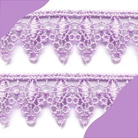 Renda Guipir CHL-120 - 1.5 Cm -  Rolo C/13.7 Metros Cor:Lilas