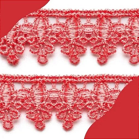 Renda Guipir CHL-120 - 1.5 Cm -  Rolo C/13.7 Metros Cor:Coral