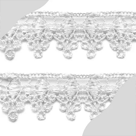 Renda Guipir CHL-120 - 1.5 Cm -  Rolo C/13.7 Metros Cor:Branco