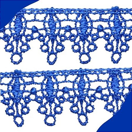 Renda Guipir CHL-120 - 1.5 Cm -  Rolo C/13.7 Metros Cor:Azul-Royal